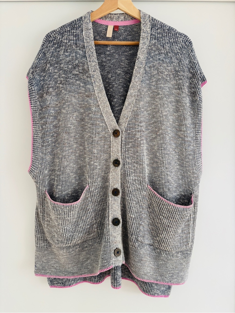 Pilcro Sweater Vest with Lavender Trim